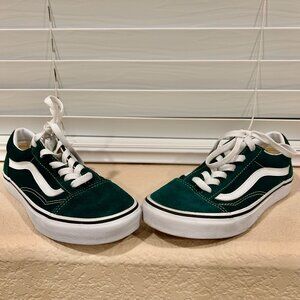 Vans Old Skool Skate Shoes Sneakers Emerald Green Junior Youth size 4.5